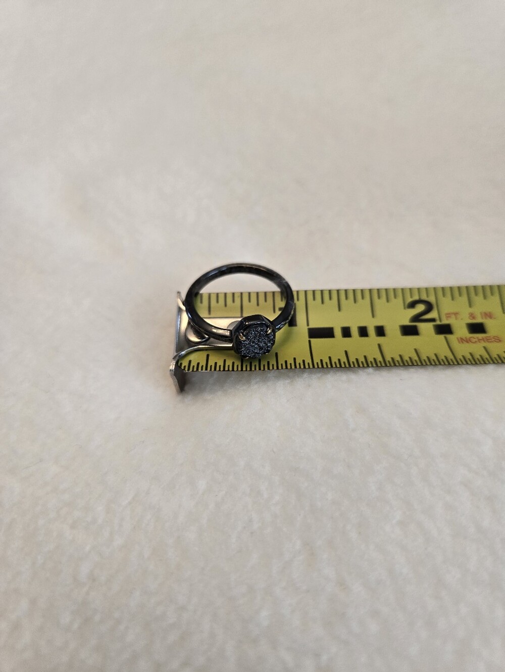 Kendra Scott Calvin Black Drusy Ring Size 7 - Picture 7 of 9